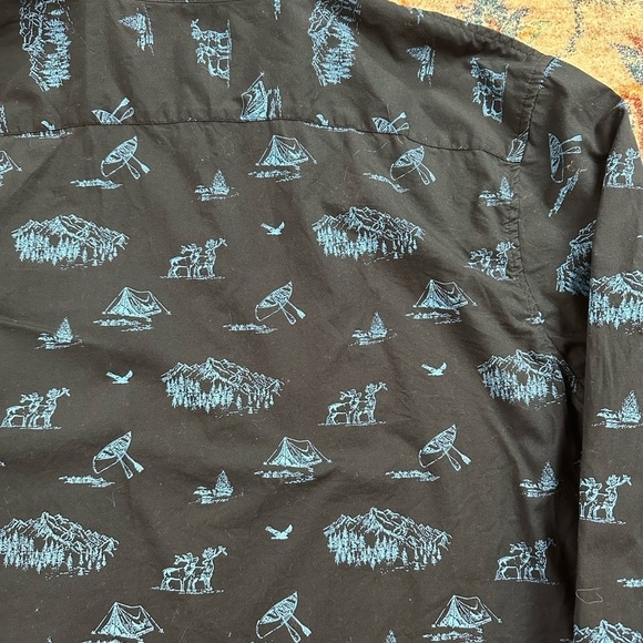 Vintage Lee Camping All Over Print Button-up Shirt Size XL - Picture 5 of 5